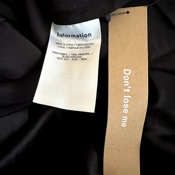 Reformation Aden Silk Dress Black - Picture 8 of 11